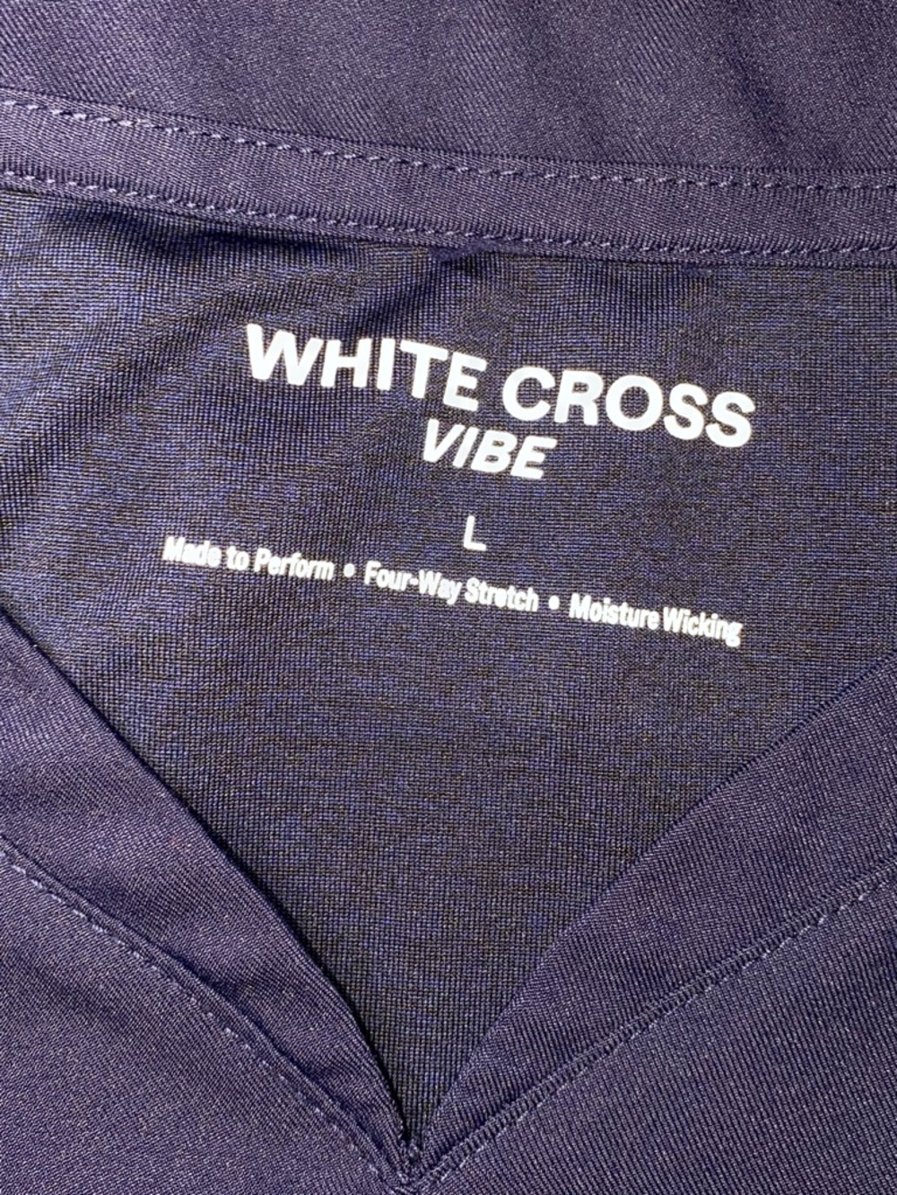 WHITE CROSS VIBE CRFT 3 PKT V-Neck Scrub Top in Navy Size Large - Picture 7 of 9